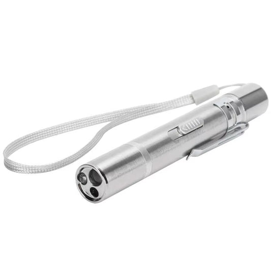 11.2X1.6Cm Stainless Steel Cat Teaser Light 5 in 1 Light Pointer USB Rechargeable Interactive Exercise Training Chasing Tool