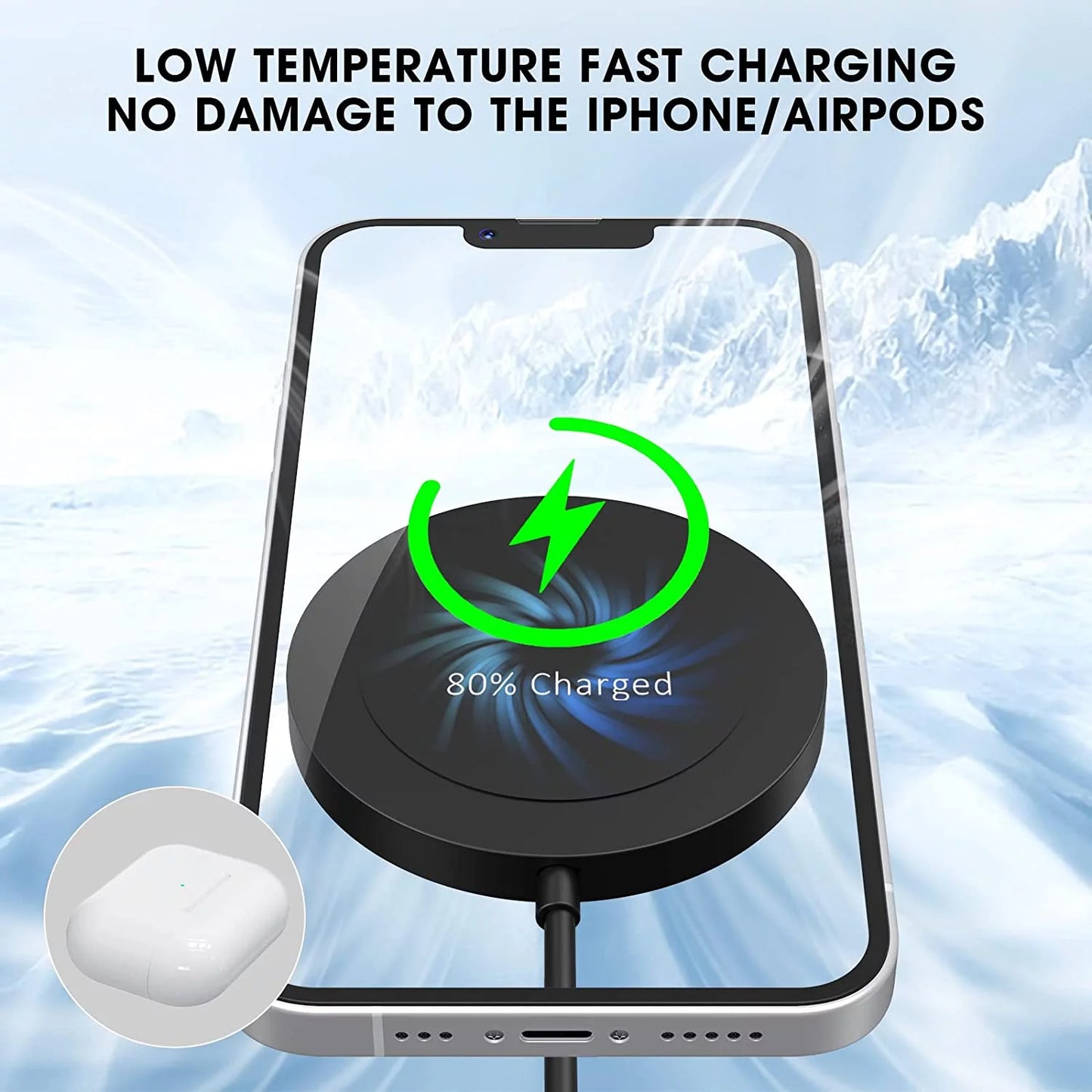 Wireless Charger - Charging Pad Compatible for Iphone 16/16 Pro/16 Plus/16 Pro Max/ 15/15 Pro/15 Plus/15 Pro Max/14/13/12/11 & Airpods 3/2/Pro