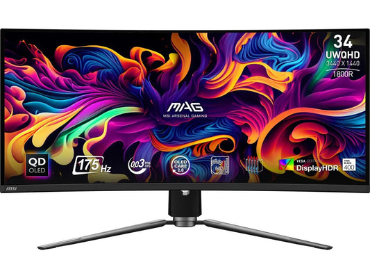 34" 175 Hz QD-OLED UWQHD Curved Gaming Monitor 3440 X 1440 (2K) MAG 341CQP QD-OLED