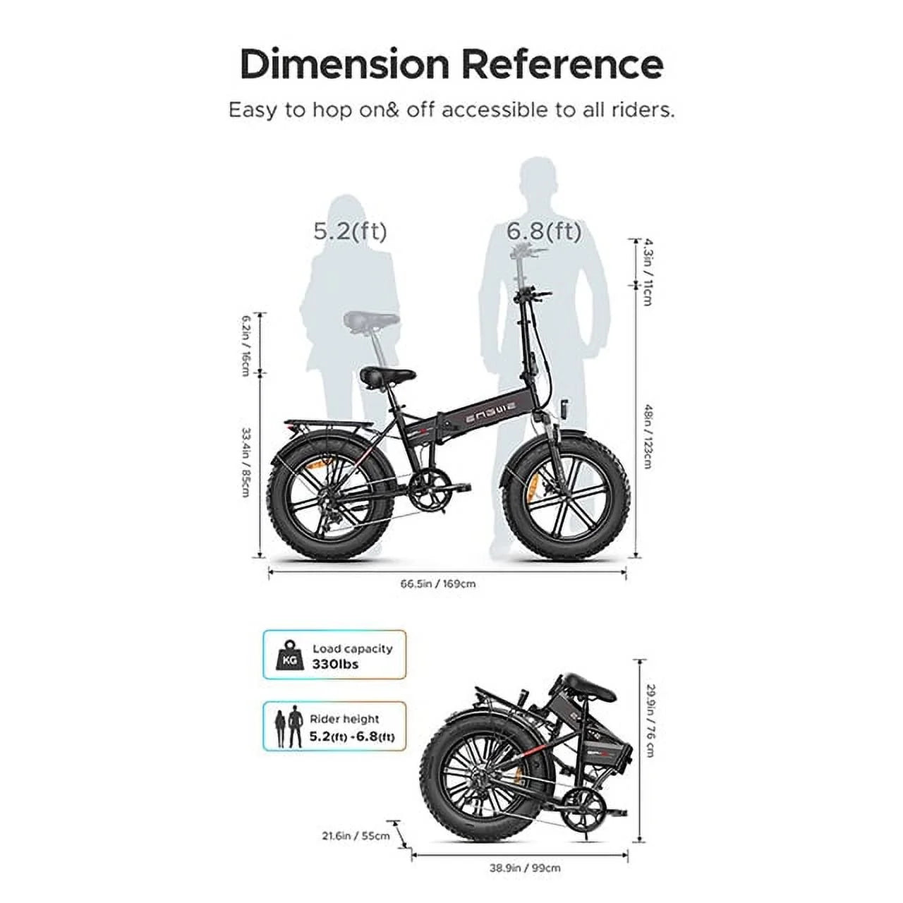 EP-2 Pro 750W Motor Folding Electric Bike for Adults,48V 13A Removable Battery,Orange