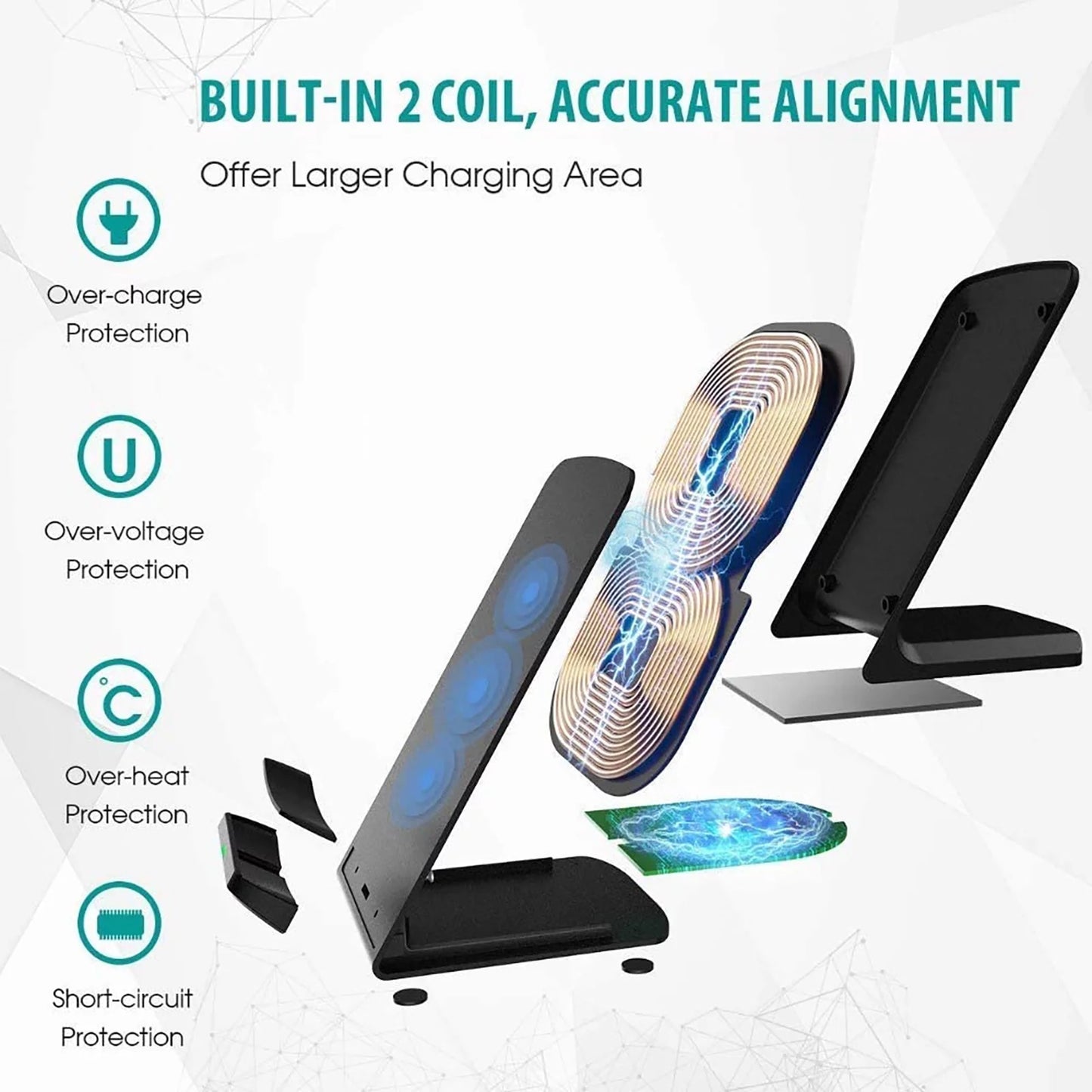 Fast Wireless Charger, 20W Max Fast Wireless Charging Stand for Iphone, Samsung