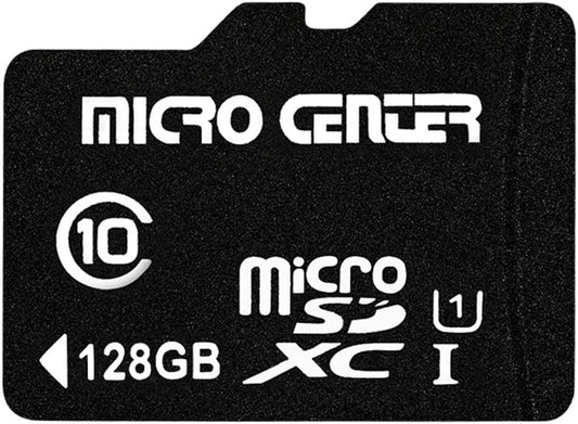 Micro Center 128GB Class 10 Microsdxc Flash Memory Card with Adapter for Mobile Device Storage Phone, Tablet, Drone & Full HD Video Recording - 80Mb/S UHS-I, C10, U1 (1 Pack)